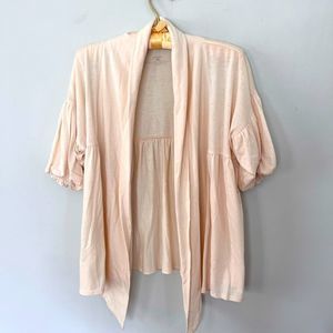 Patagonia | puff sleeve cardigan top in cream